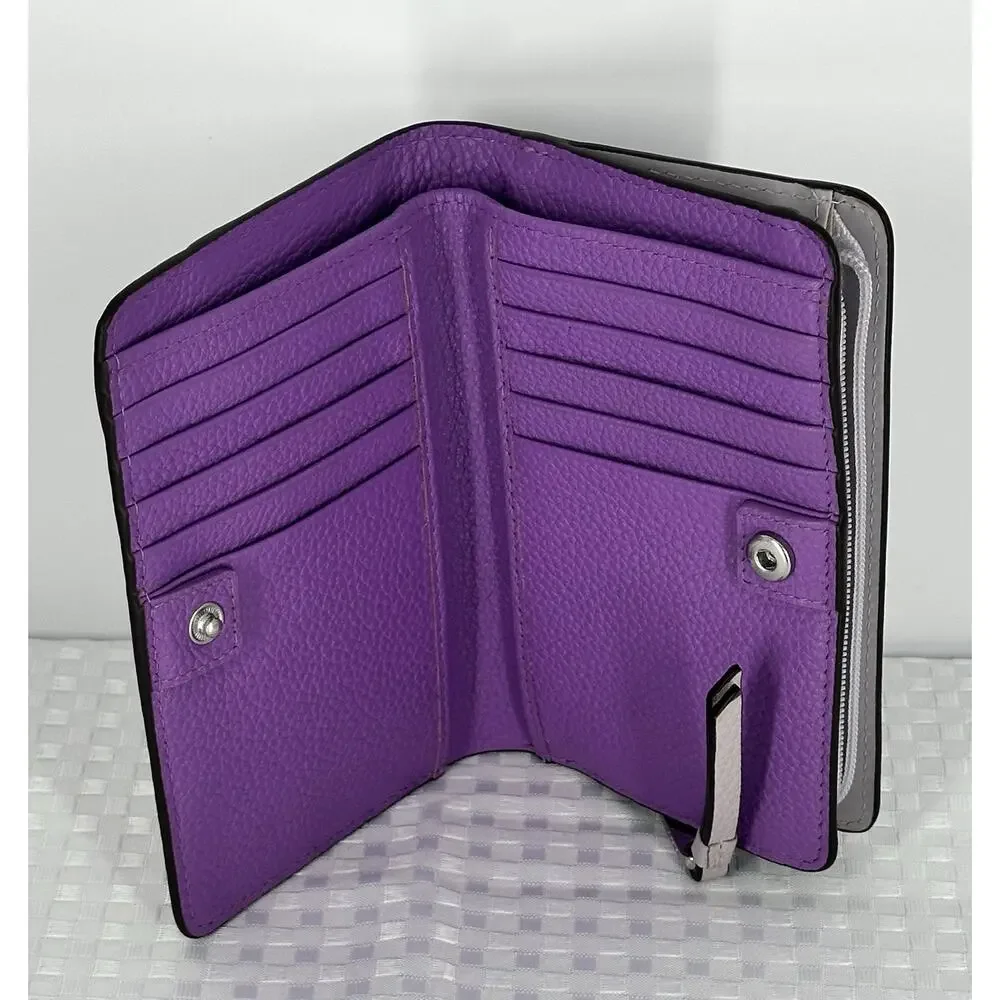Radley London Pastel Purple Medium Bi-Fold Wallet Purse Multi Card ID Case EUC
